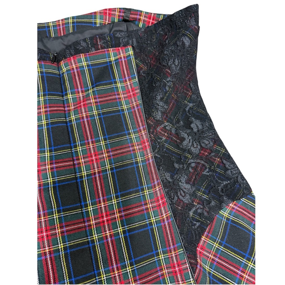 Tristan Strapless Plaid Dress with Lace Detail - Picture 8 of 12